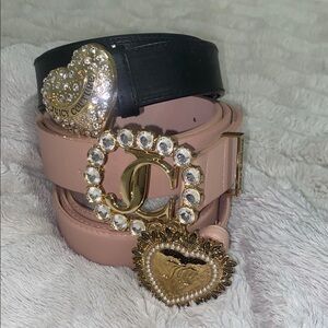 Juicy Couture Black and Pink Belt Set